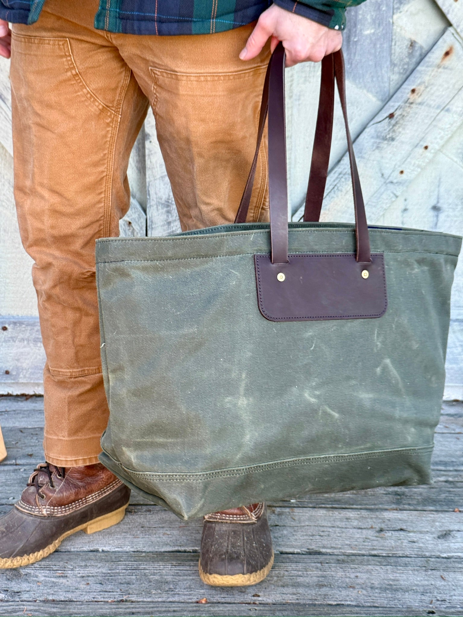 Large Waxed Canvas Tote