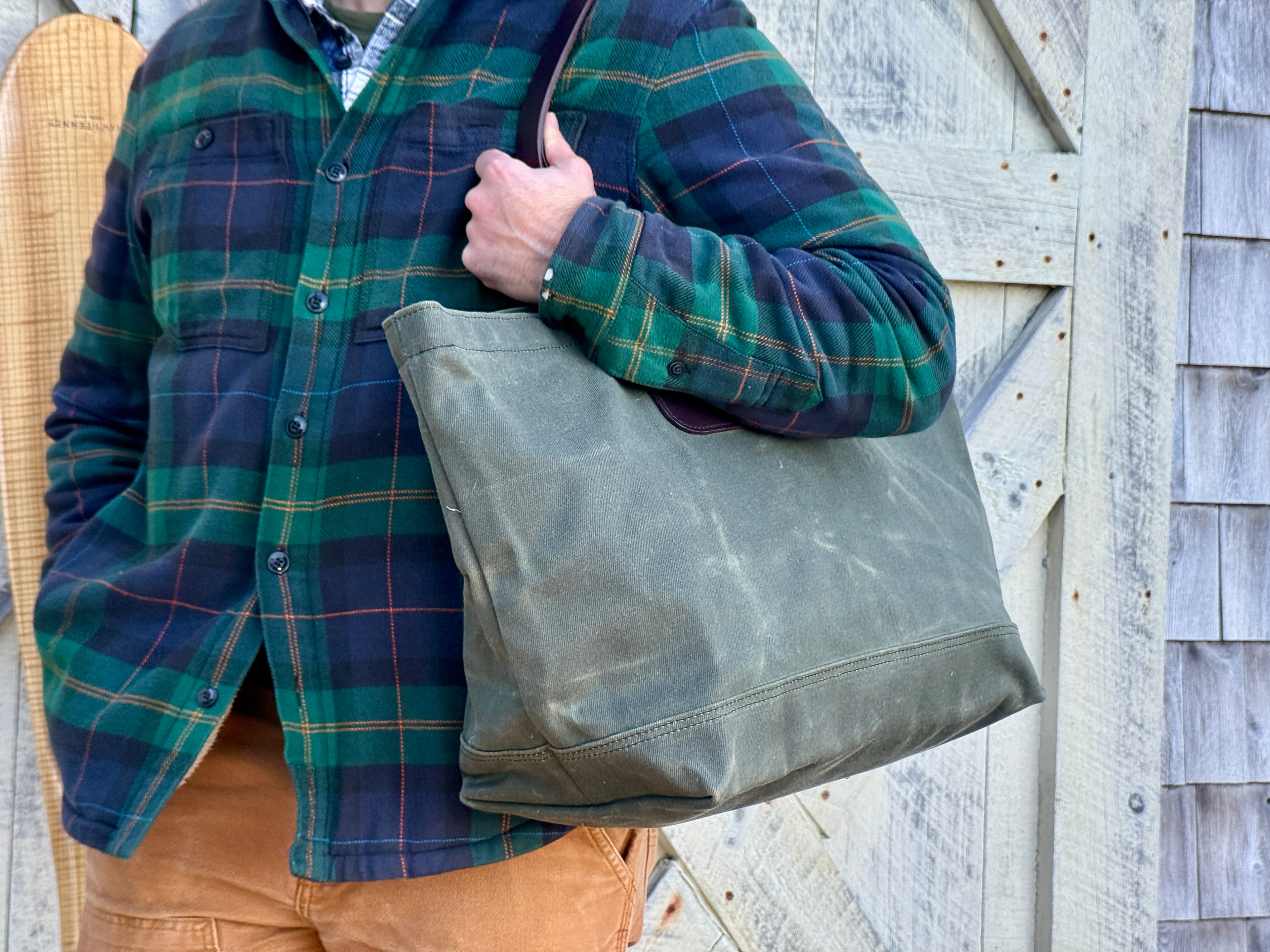Large Waxed Canvas Tote