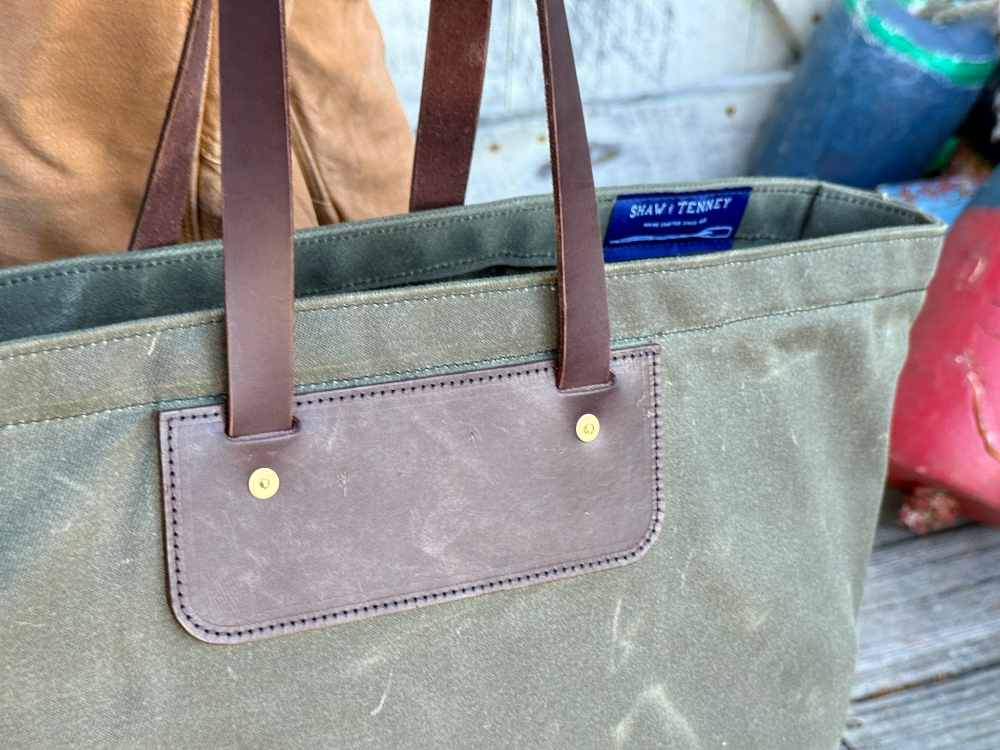 Large Waxed Canvas Tote