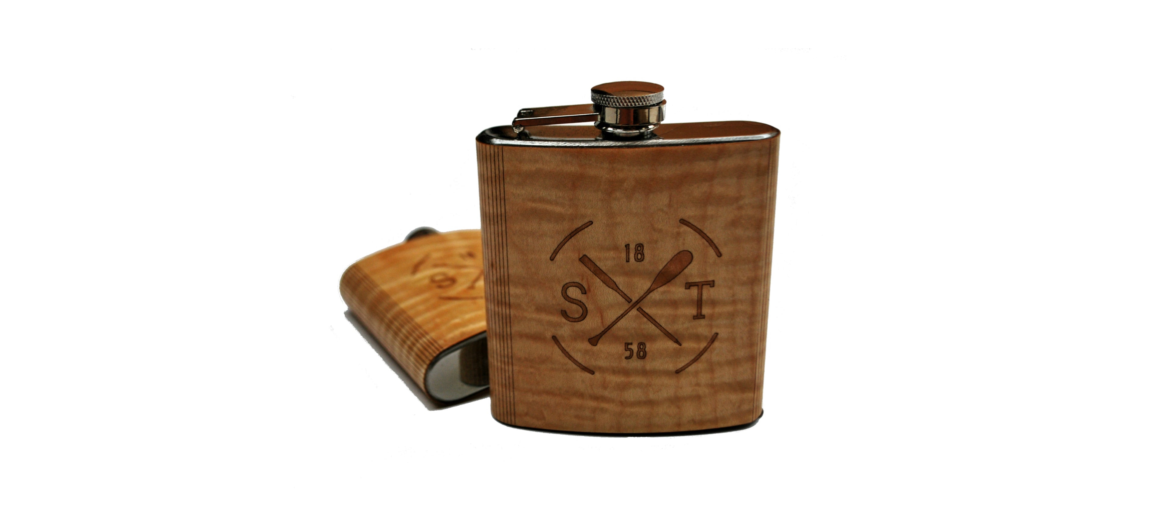 Shaw & Tenney Curly Maple Flask